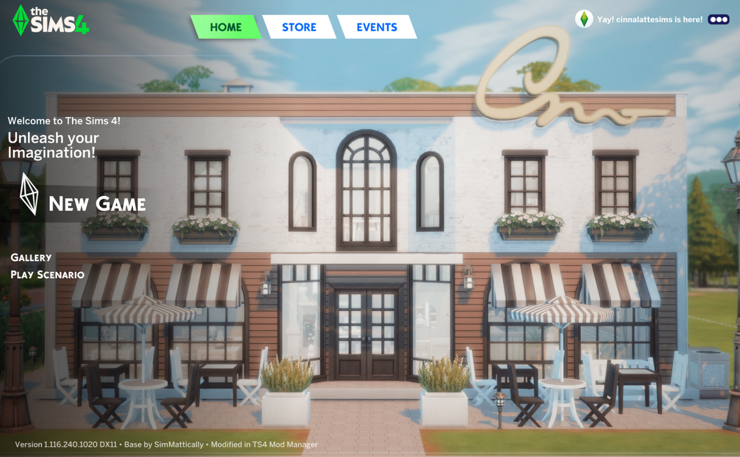 Cozy Cafe Main Menu preview